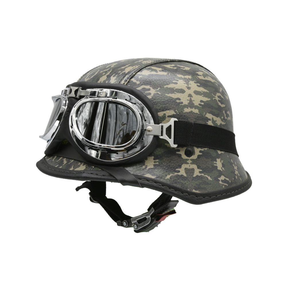 Capacete Br101 Alemão Camuflado Verde Oculos Espelhado Gg
