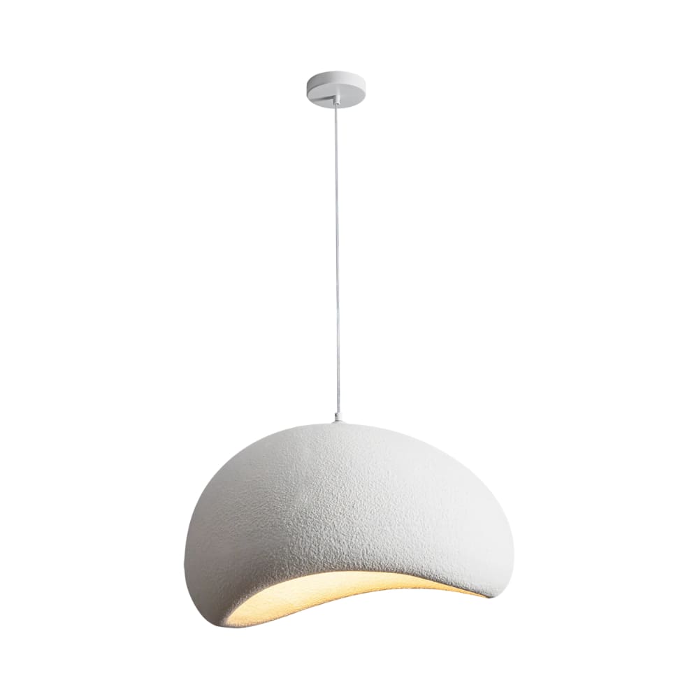 Luminária Pendente Cúpula estilo Japonês cor Branca com 40CM