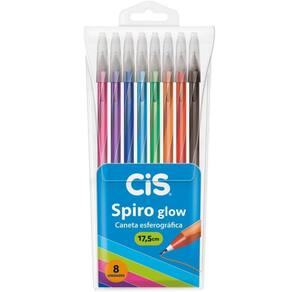 Caneta Esferografica Cis Spiro 0,7Mm Glow 8 Cores