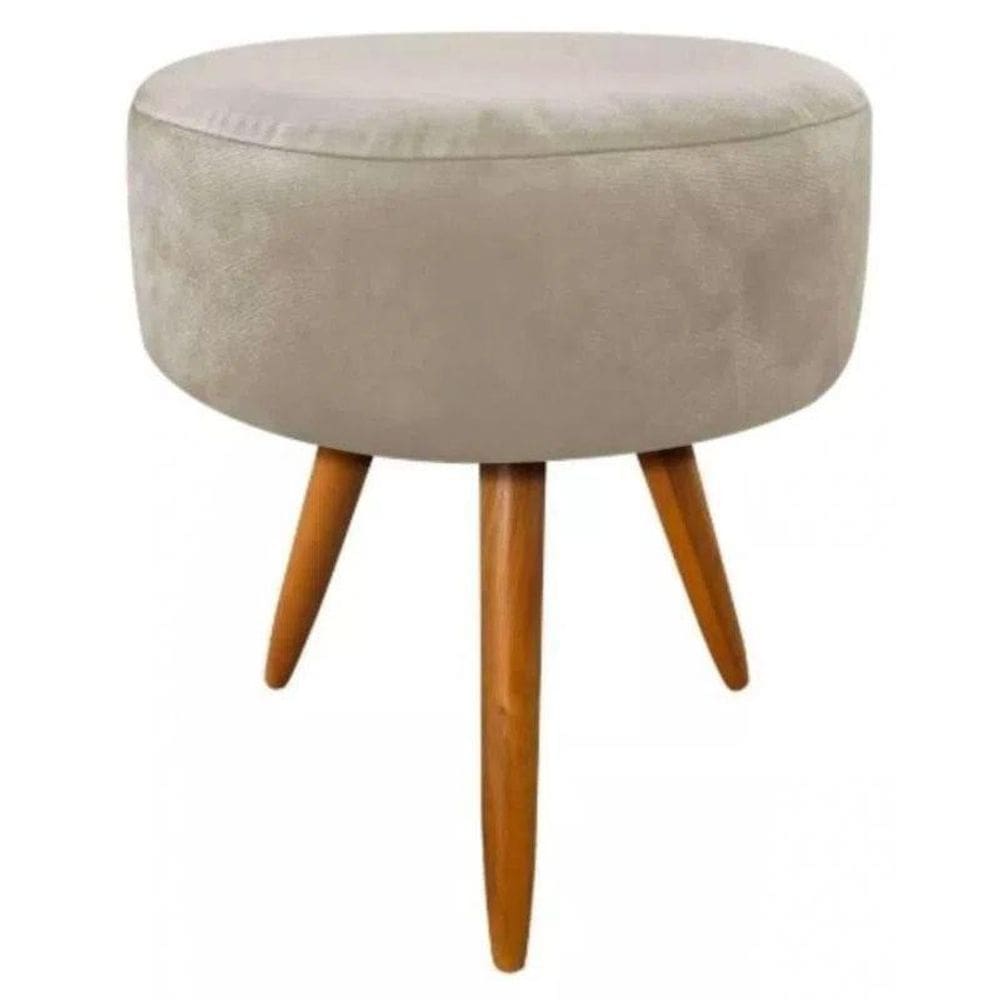 Puff Magnus Decorativo Pé Palito Bege Top