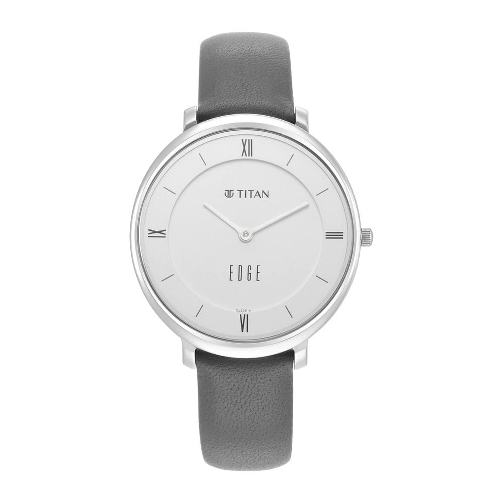 Relógio Titan Edge NS2655SL01 com pulseira de couro preta feminina