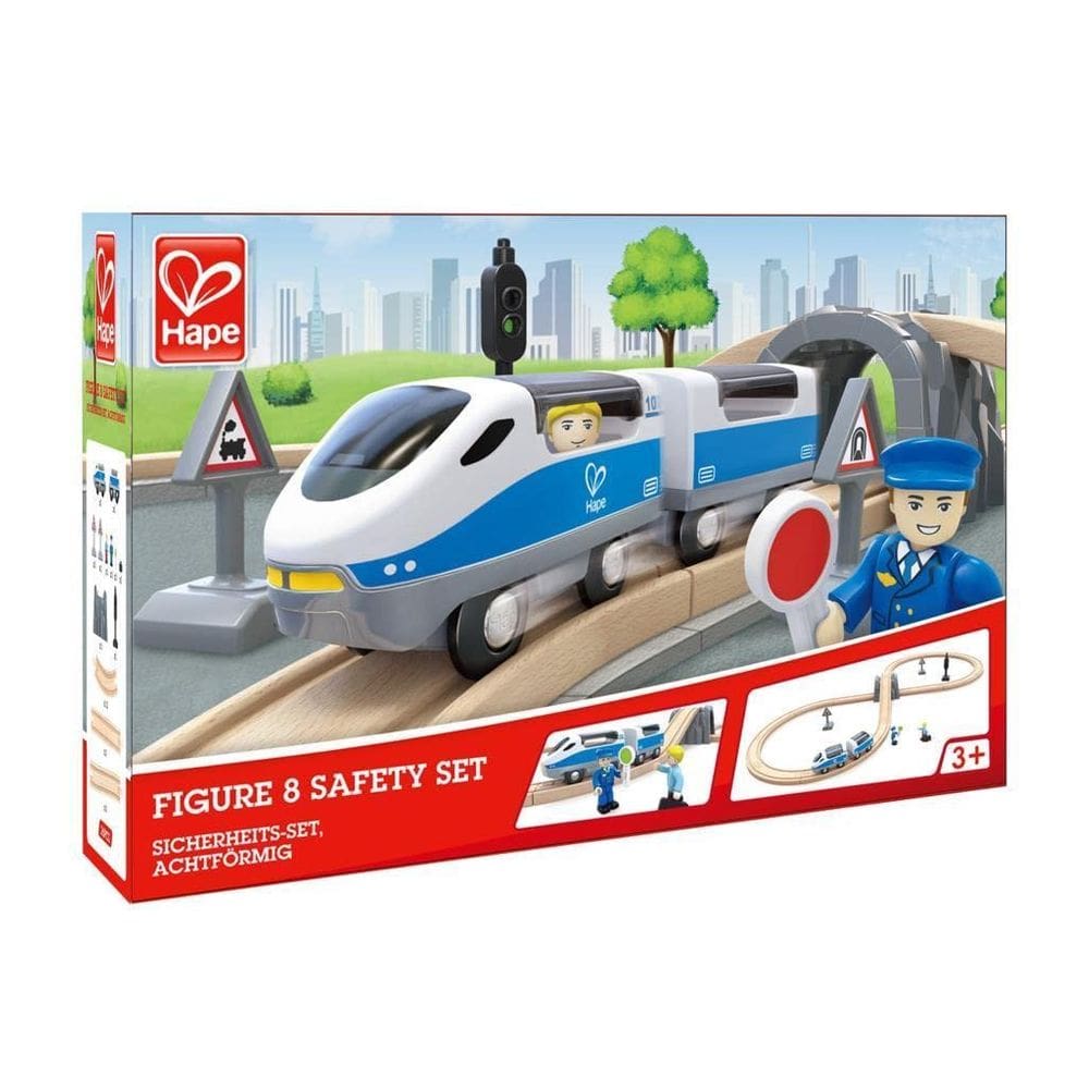 Conjunto ferroviário Toy Train Hape E3729 Figura 8 Safety 14,76 cm