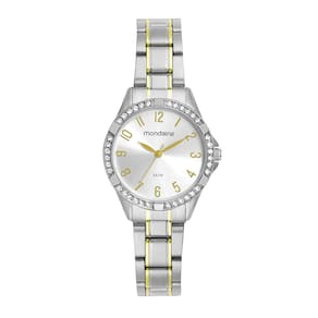 Relógio MONDAINE feminino analógico bicolor 32772LPMVBE3