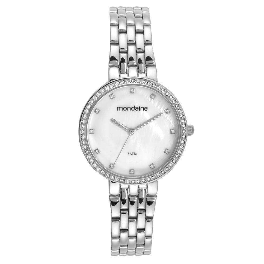 Relógio MONDAINE feminino analógico madrepérola 32741L0MVNE2