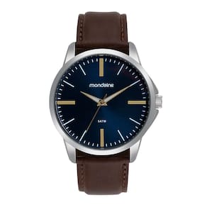 Relógio MONDAINE masculino azul couro marrom 99788G0MVNH1