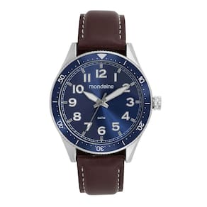 Relógio MONDAINE masculino analógico azul couro 32548G0MVNO3