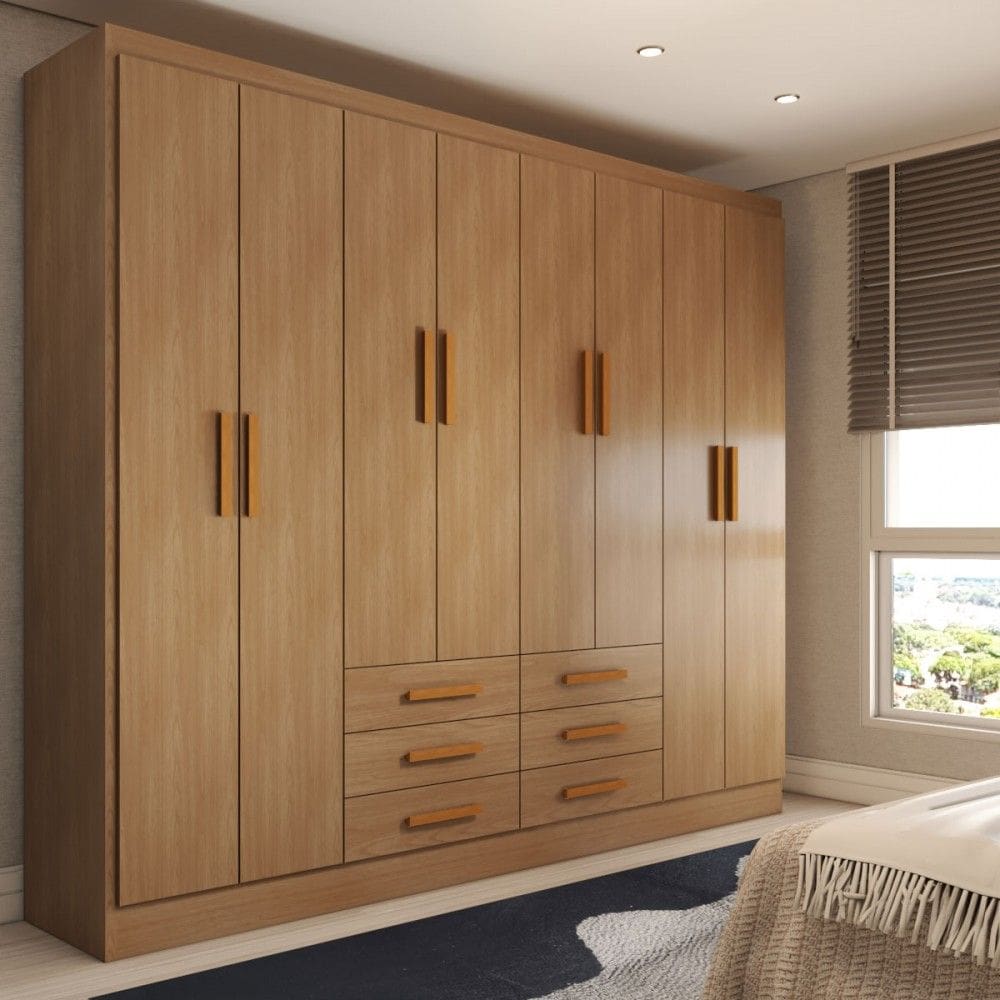 Guarda-Roupa Casal Hilton 8 Portas 6 Gavetas Cinamomo - Panorama Móveis