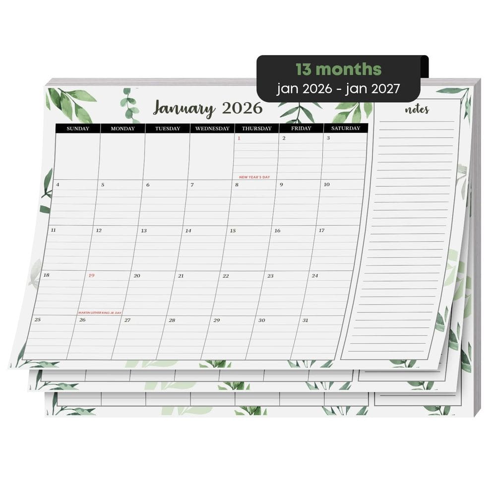 Calendário de mesa S Impressão superfina 2026 anos 21,6 x 27,9 cm