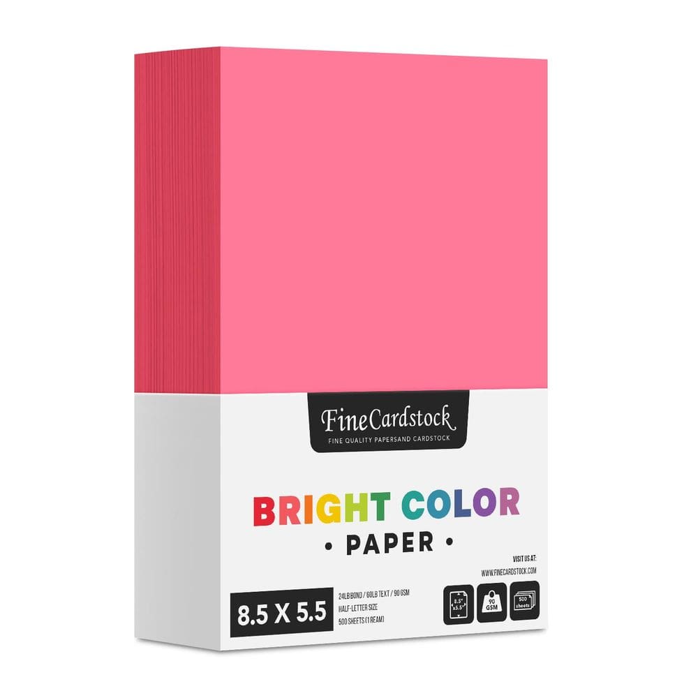 Impressão superfina de papel colorido, tamanho de meia letra, 500 folhas