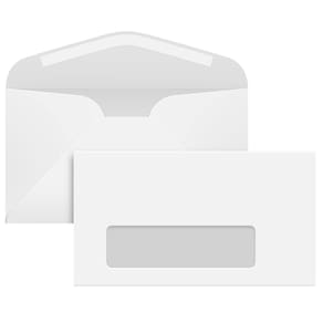 #6 3/4 envelopes de janela brancos S Superfine Printing 50/pacote
