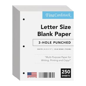 Papel de cópia S Impressão superfina 8,5x11 75gsm 250 folhas 3 furos