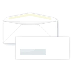 #10 Envelope de janela única (digital) 24# branco 10,5 x 24 cm