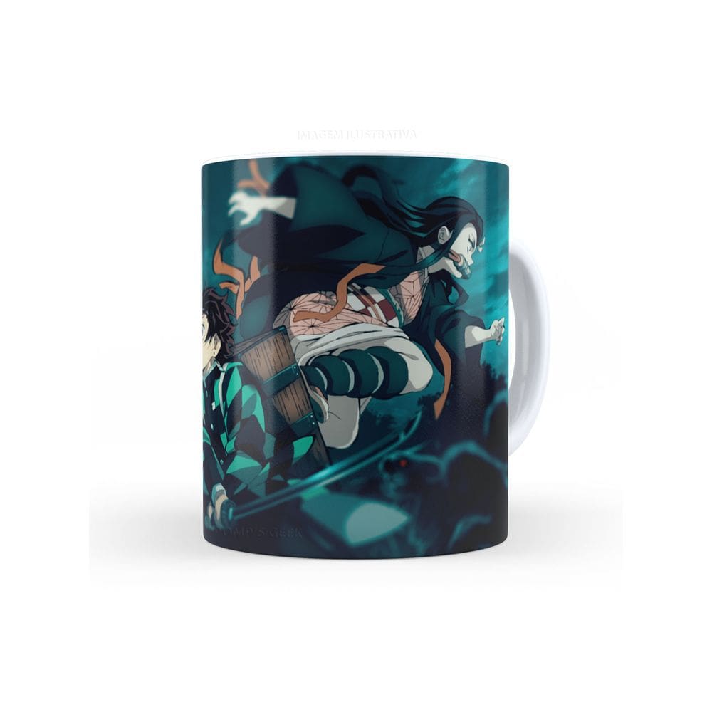 Caneca de ceramica Kimetsu no Yaiba 325 Ml branca