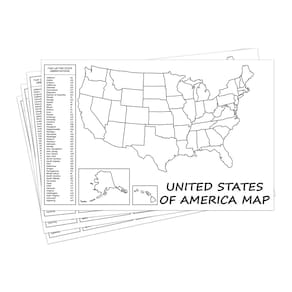 Pôster Mapa dos Estados Unidos dos EUA com abreviatura estadual 12x18in x10