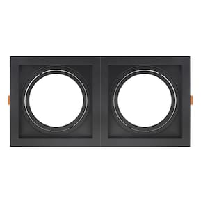 Spot de Embutir Quadrado Recuado Duplo Par 30 Direcionável Preto