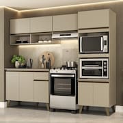 Armário de Cozinha Completa c Balcão Atlanta Essence Carraro Amêndoa