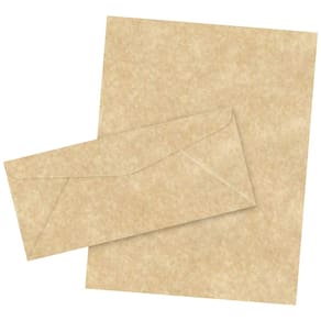 Papel de pergaminho e envelopes de papelaria 8,5x11" | 90 g/m2 | Pacote com 50
