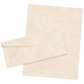 Papel de pergaminho e envelopes de papelaria 8,5x11" | 90 g/m2 | Pacote com 50