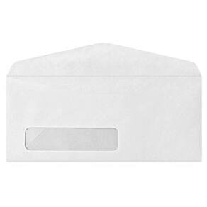 Pacote de envelopes de janela brancos #9 com impressão superfina 100 S