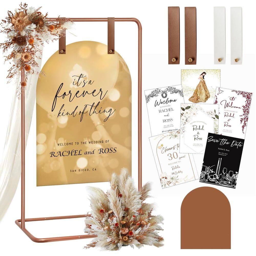 Suporte para placas de casamento Furosa ajustável com pacote de design