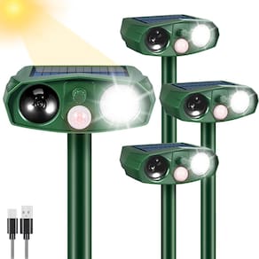 Repelente de animais JahyElec Solar Ultrasonic, pacote com 4 unidades com sensor de movimento