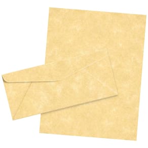 Papel de pergaminho e envelopes de papelaria 8,5x11" | 90 g/m2 | Pacote com 50