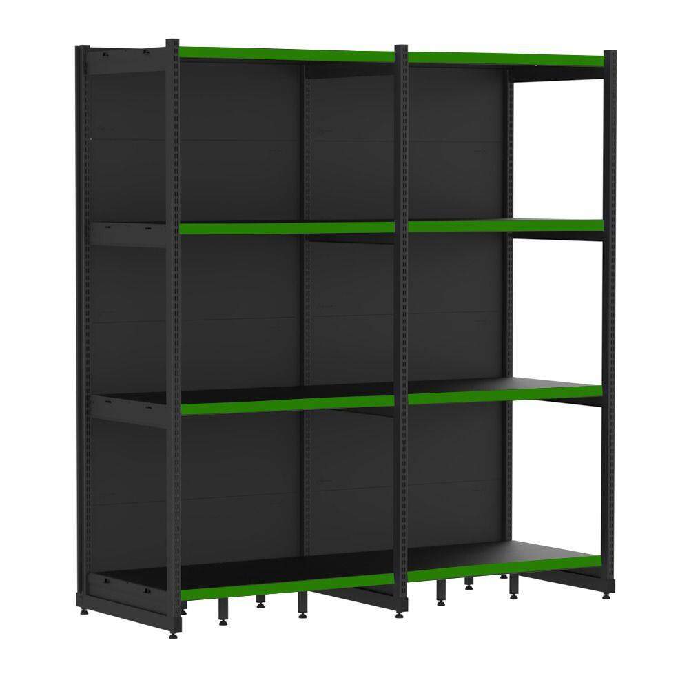 Rack Parede 202 Fit 60 Ate 2 Metros Preto 8 Bandeja Pe Verde