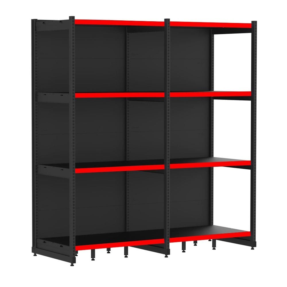 Rack Parede 202 Fit 60 Ate 2 Metros Preto 8 Bandeja Pe Verme
