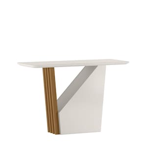 Aparador de Sala com 120 x 45 de MDF e Tampo com Vidro 3mm Luna - Ype/Off White- EdeCasaMoveis