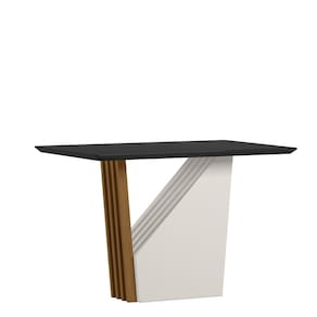 Mesa Jantar Retangular 120 x 80 Com Vidro 3mm Luna Sem Cadeiras-Ype/Preto - ÉdeCasaMóveis
