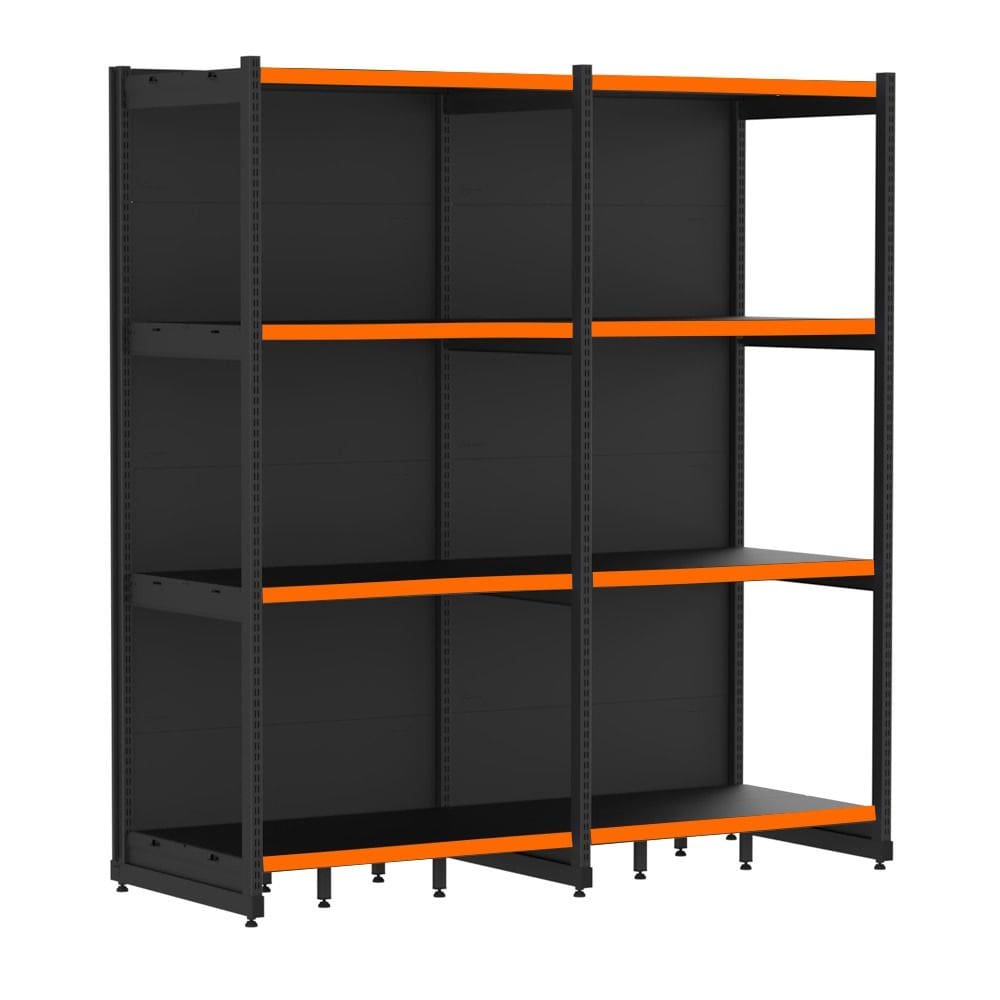 Rack Parede 202 Fit 60 Ate 2 Metros Preto 8 Bandeja Pe Laran