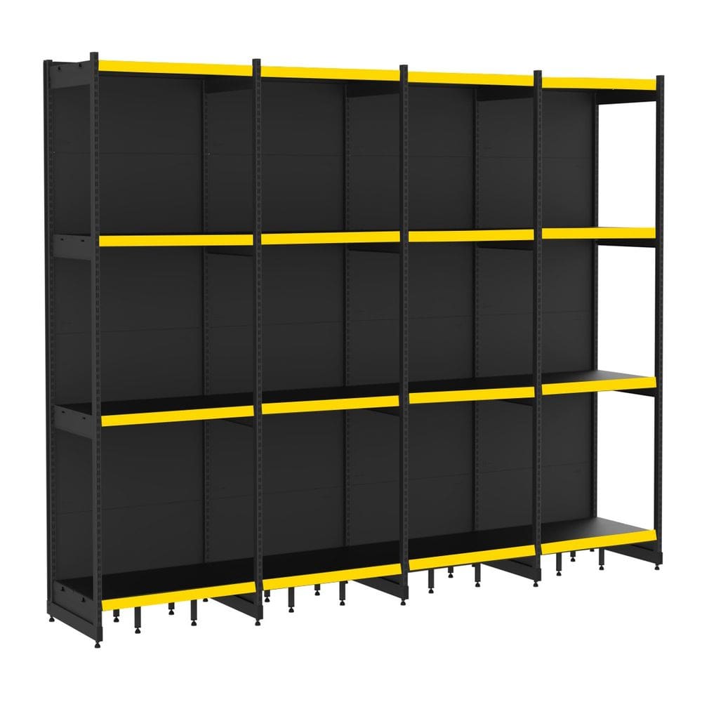 Rack Parede 202 Fit 60 Ate 4 Metros Preto 16 Bandeja Pe Amar