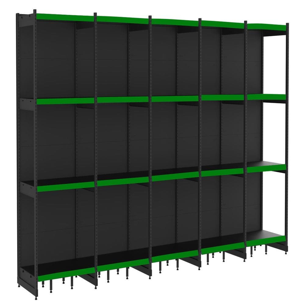 Rack Parede 202 Fit 60 Ate 5 Metros Preto 20 Bandeja Verde