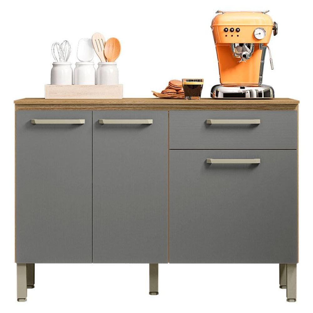 Balcão de Cozinha Versalhes Plus Freijó Gris - Kits Paraná