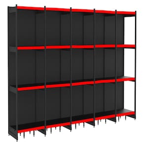 Rack Parede 202 Fit 60 Ate 5 Metros Preto 20 Bandeja Vermelh