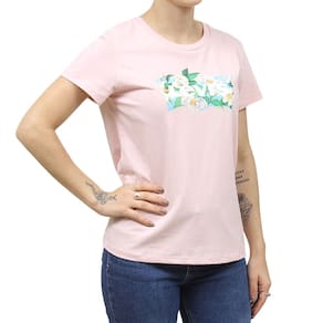 Camiseta Feminina Rosa Estampa Flores Levi`s 34400