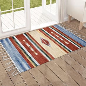1 Tapete Capacho Kilim India 100% Algodão 60X90 M04