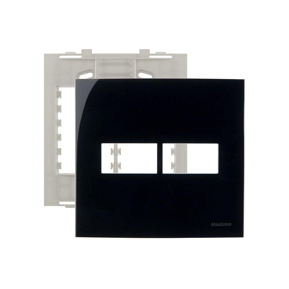 Placa Com Suporte Margirius Sleek 4X4 2 Módulos Horizontais