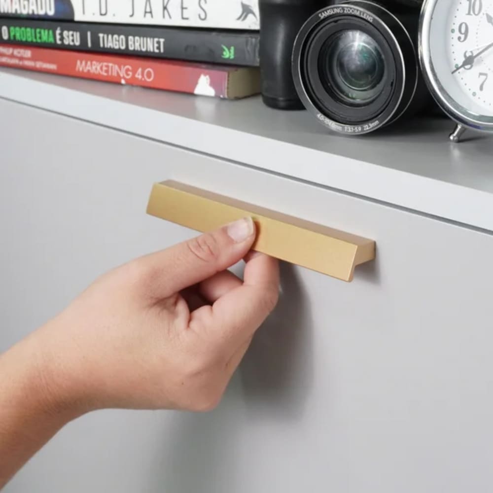 Puxador Ken Dourado Matte 128mm Zen Design