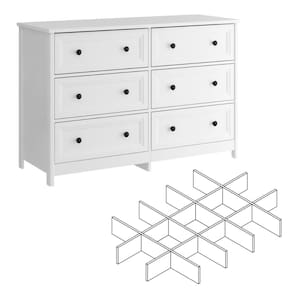 Cômoda 6 Gavetas com divisoria Ditália DM-217 Branco cozy
