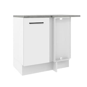 Balcão De Canto Madesa Agata 1 Porta - Branco Rustic/branco