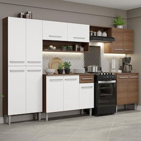 Armário De Cozinha Com Balcão E Paneleiro Rustic/branco