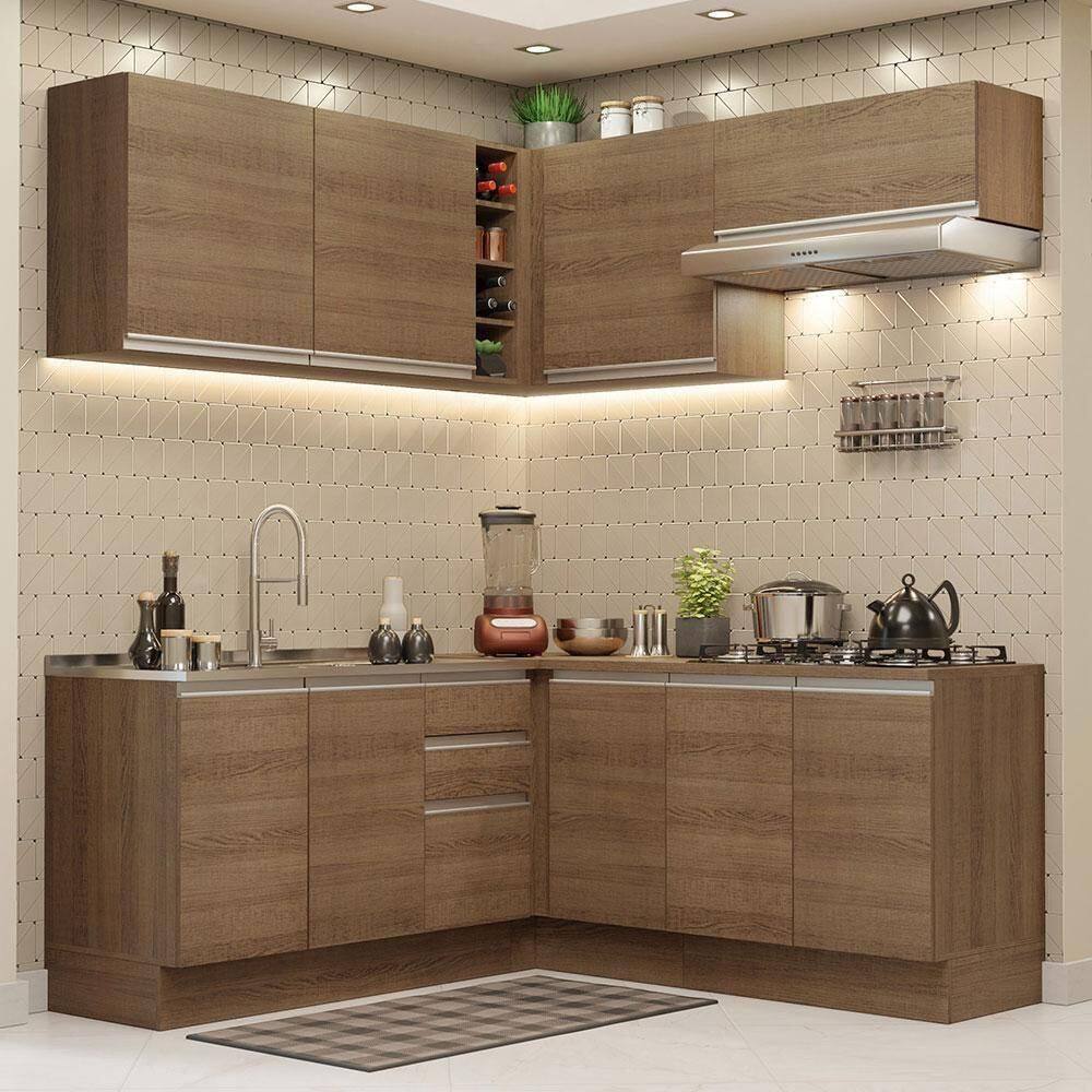 Cozinha Completa 349003 Com Armário E Balcão RusticRustic