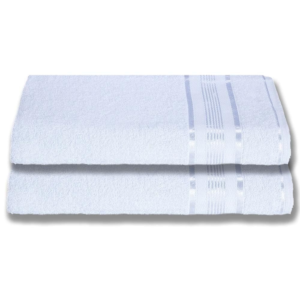 2 Toalhas Super Gigante Grossa Abraça O Corpão 80x180 Egito Branco