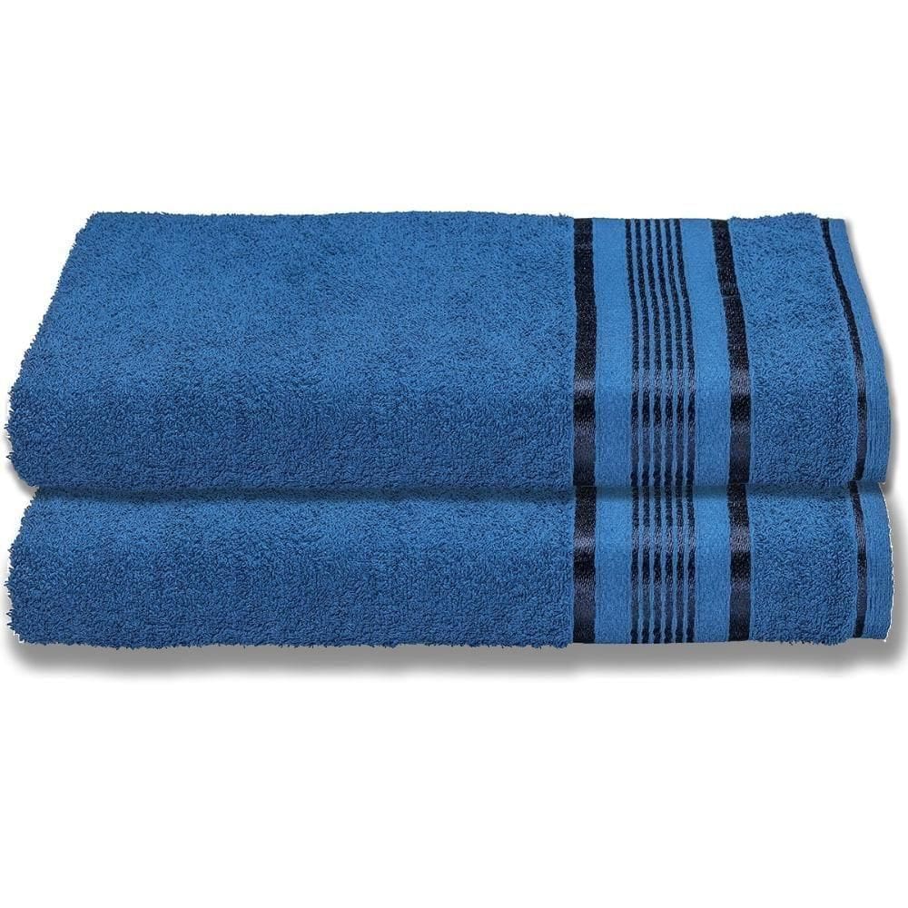 2 Toalhas Super Gigante Grossa Abraça O Corpão 80x180 Egito Azul