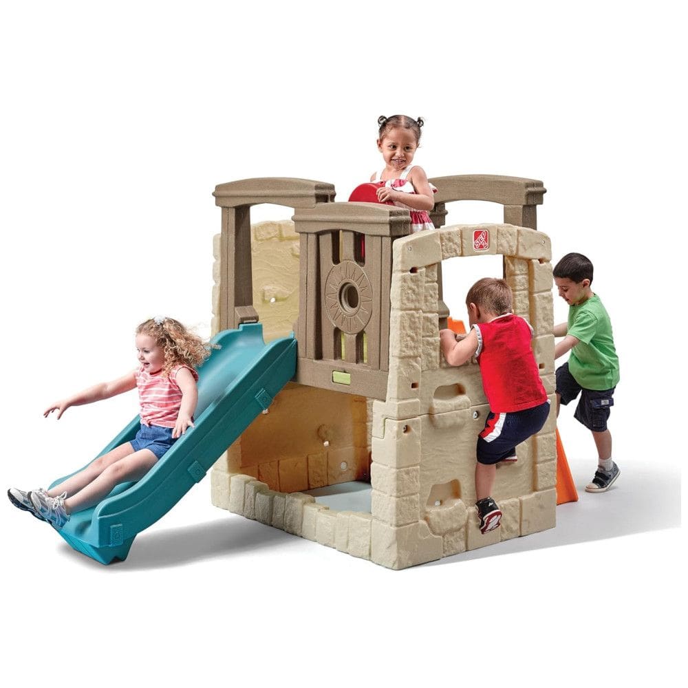 Playset Infantil Para Crianças de 2 a 6 Anos, Com Escorregador, Parede de Escalada e Estrutura de Plástico Resistente, Fácil de Montar,