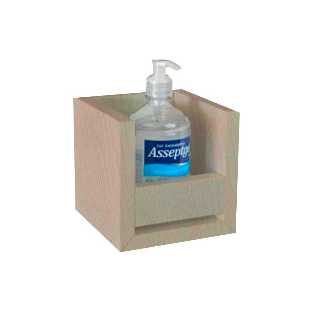 Suporte Álcool Em Gel Madeirado Em Mdf