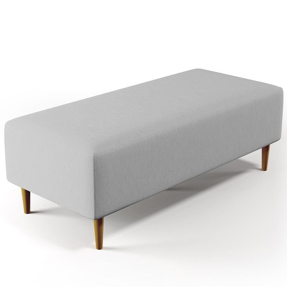Puff Sala De Estar Bali Pés Palito 120x50 Cm Linho Cinza