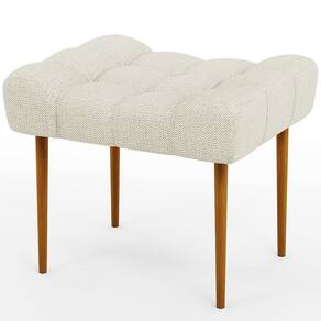 Puff Para Sala De Estar Requinte L02 Linho Champagne