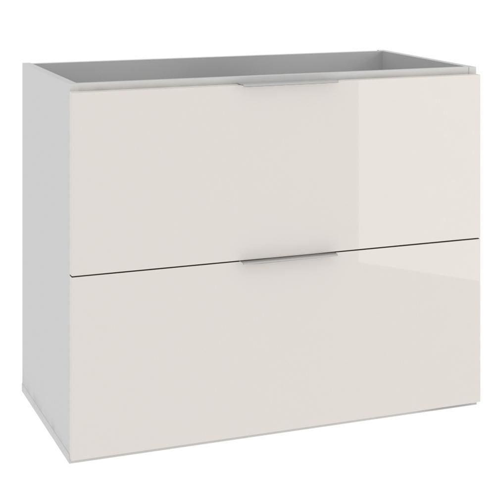 Armário Balcão Gabinete Para Banheiro 80Cm Branco Brilho